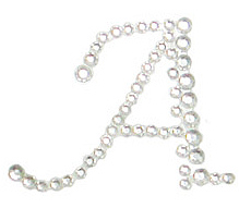 Ten Adhesive Rhinestone Letters