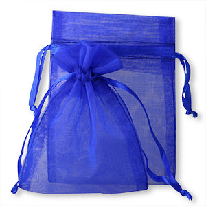 Sheer Blue Organza Bags