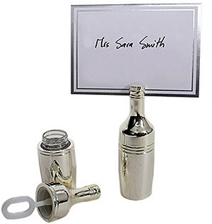 4 Champaign Bubble Bottle with Place Card Holder