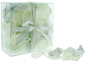 Ivory and Silver Wedding Rose Petals