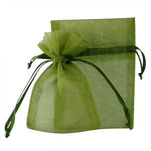Moss Green Organza Gift Bags