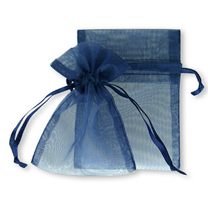 Navy Blue Organza Gift Bags