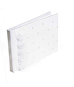 Pearl and Organza Flower Guest Book