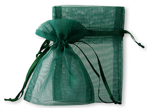 Sheer Pine Green Organza Wedding bags