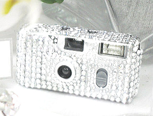 Silver Rhinestone Cameras from Wed Glitz