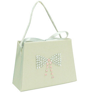 Satin Purse with a Rhinestone Bow