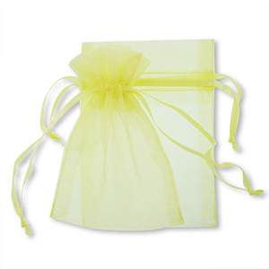 Sheer Yellow Organza Bags