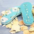 Aqua Blue Just Married Flip Flops