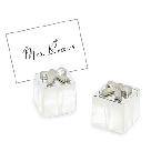 Silver Gift Box Place Card Holders