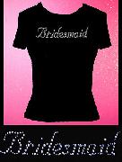 Rhinestone "Bridesmaid" Black T Shirt