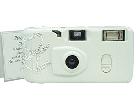 Elegant White Wedding Cameras with Rhinestone Heart Design