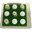 Silver and White Golf Ball Tic Tac Toe
