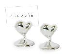 12 Upright Silver Heart Place Card Holders