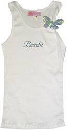 Blue Rhinestones BRIDE Tank Top in White with Butterfly
