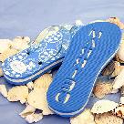 Blue Wedding Just Married Flip Flops